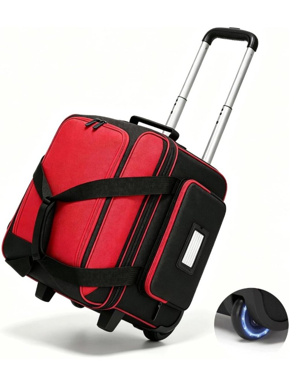 Rolling Bowling Bag with Wheels, Shoe Compartment, Padded Foam Insert, 37